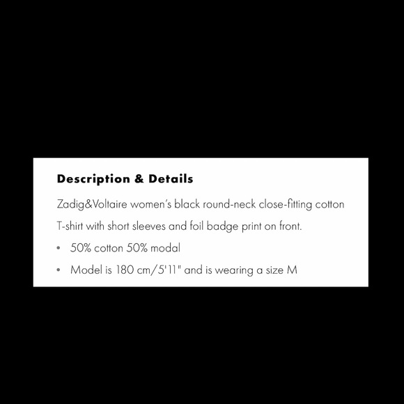 Zadig & Voltaire Skinny Blasson Tee. - Picture 8 of 8